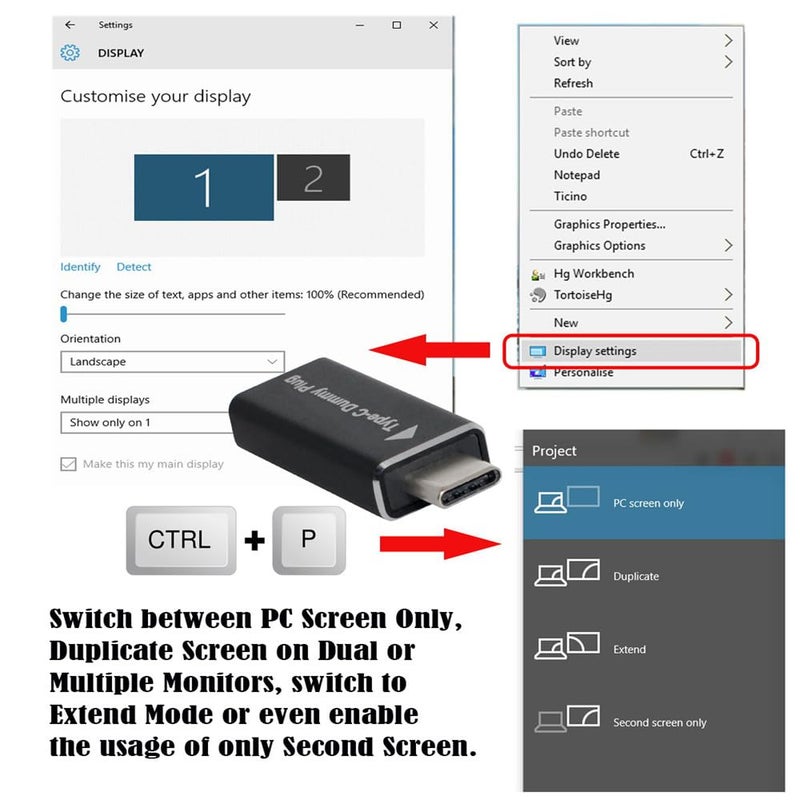 xiwai CY Virtual Display Adapter USB-C Type-C DDC EDID Dummy Plug Headless Ghost Display Emulator 1920x1080p@60Hz - Image 2